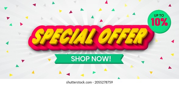 10% Special Offer Template - Editable Vector Illustration