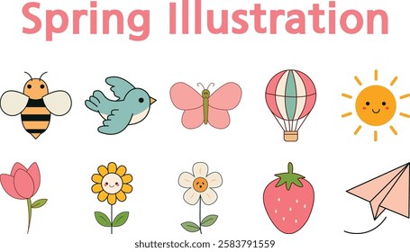 10 Spring Illustration Collection Set
