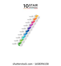 10 elementos infográficos de escala de escala de escala. Concepto de negocio con diez opciones y número, pasos o procesos. visualización de datos. Ilustración vectorial.