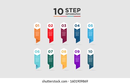 10 step infographic element. Business concept with ten options and number, steps or processes. data visualization. Vector illustration.