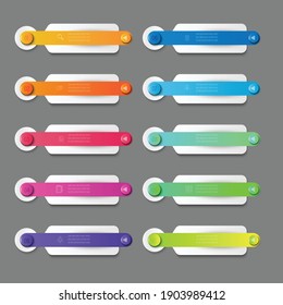 Gradiente de color de etiqueta y partición de 10 pasos gráfico de color de papel de origami plantilla de infografía de color para diagrama de presentación y concepto de negocio con opciones de elemento