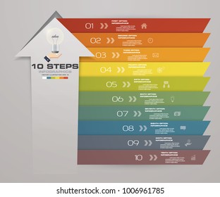 10 steps of arrow Infografics template. for your presentation. EPS 10.