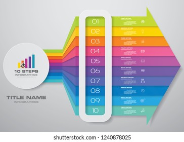 10 steps of arrow infografics template. for your presentation. EPS 10.