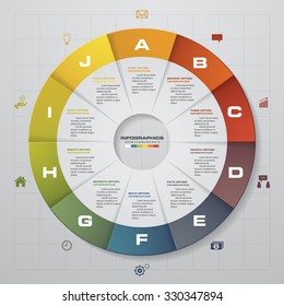 10 steps business presentation template. Design clean number banners template/graphic or website layout. Vector.