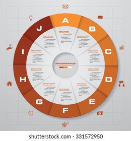 10 steps business presentation template. Design clean number banners template/graphic or website layout. Vector.