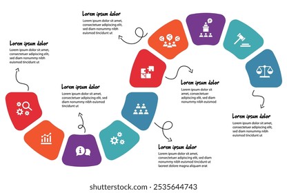 10 steps infographic flowchart design template