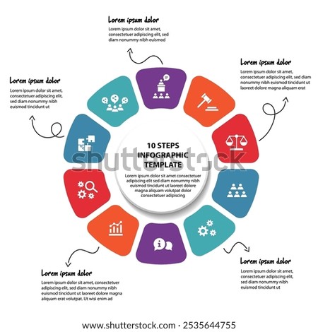10 steps infographic flowchart design template