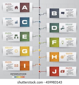 10 steps order timeline template. EPS10.