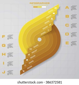 10 steps presentation banners template/graphic or website layout. Vector. 