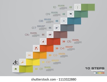 10 Steps staircase Infographic element for presentation. EPS 10.
