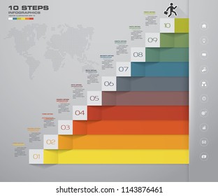 10 Steps staircase Infographic element for presentation. EPS 10.