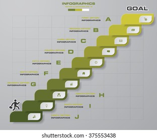 10 steps template, success ideal diagram, eps 10.