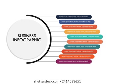 10 steps timeline infographic design vector