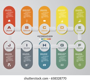 10 steps timeline/business infographics. Vector infographic element. EPS10.