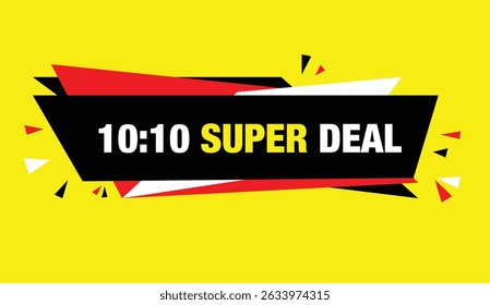 10 to 10 super deal editable vector art illustration web banner template design white yellow bold text yellow abstract background perfect for promotions sales discounts marketing campaigns online use
