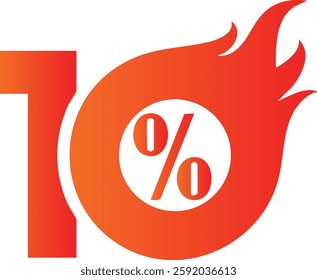 10% symbol to be used in discount, campaign and sale designs on a white background. vector