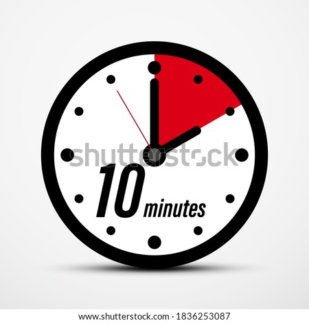 10 - Ten Minutes Clock Icon Isolated - Vector