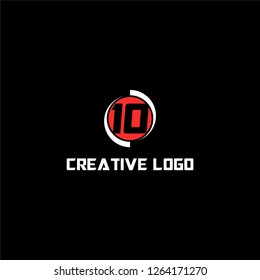 10 ten number negative space circle modern simple geometric creative vector template logo design