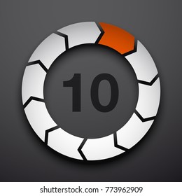 10 ten parameter flat design concept components. Modern infographics vector illustration banner, business diagram brochure.
