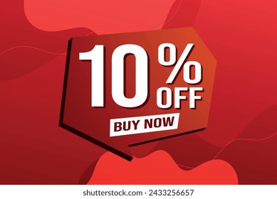 10% ten percent off buy now poster banner graphic design icon logo sign symbol social media website coupon

