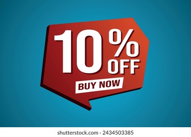 10% ten percent off buy now poster banner graphic design icon logo sign symbol social media website coupon

