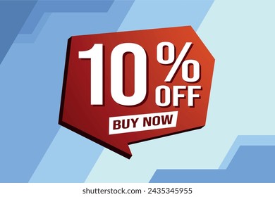 10% ten percent off buy now poster banner graphic design icon logo sign symbol social media website coupon

