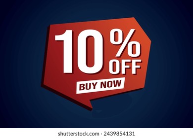 10% ten percent off buy now poster banner graphic design icon logo sign symbol social media website coupon

