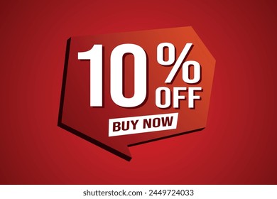 10% ten percent off buy now poster banner graphic design icon logo sign symbol social media website coupon

