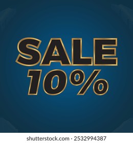 10% Ten percent Sale with paper cut effect on blank background