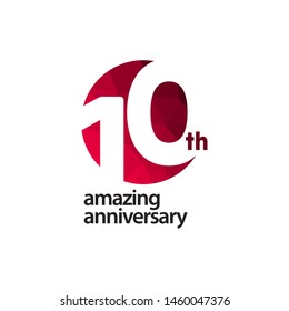 10 Th Amazing Anniversary Celebration Vector Template Design Illustration