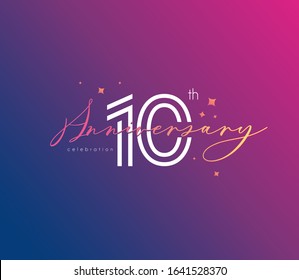 10 Th Anniversary Celebration Logo, Icon Template Vector.