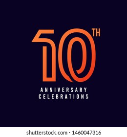 10 Th Anniversary Celebration Vector Template Design Illustration
