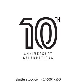 10 Th Anniversary Celebration Vector Template Design Illustration