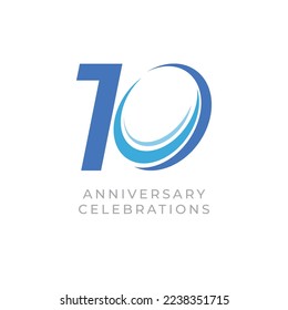 10 th Anniversary Celebration Vector Template Design Illustration