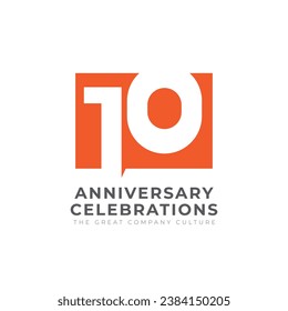10 Th Anniversary Celebration Vector Template Design Illustration