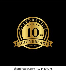 10 th Anniversary celebrations emblems vector , anniversary template design for web, game ,Creative poster, booklet, leaflet, flyer, magazine, invitation card and other us