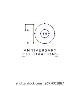10 Th Anniversary Logo Sammlung Farbverlauf Vektor Vorlage Illustration