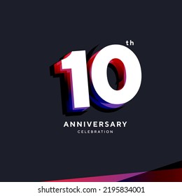 10 th Anniversary Logo Design, Number 10 Icon Vector Template.