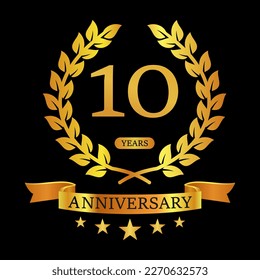 Ilustración del logotipo del décimo aniversario. adecuado para usted
