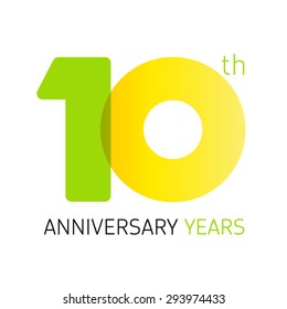 10 th anniversary numbers. 10s years old logotype. Creative bold congrats. Isolated abstract graphic web design template. Cute congratulation digits. Up to 10%, -10% percent off discount ad concept.