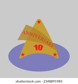 10 th anniversary ring logo blue ribbon
