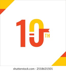 10 Th Fun Number Anniversary Celebration Design Illustration Collection