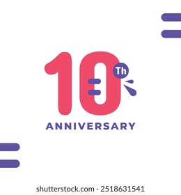 10 Th Fun Number Anniversary Celebration Design Illustration Collection