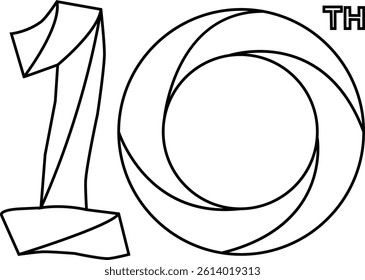 10 th logo design sketch