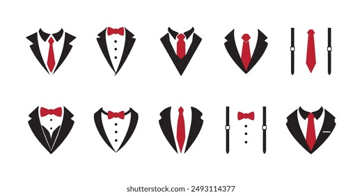 10 Tuxedo Vector Set Collection