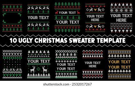 10 Ugly Christmas Sweater template