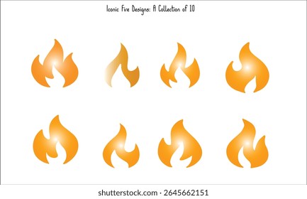 10 Unique Fire Icons Collection for Graphic Design