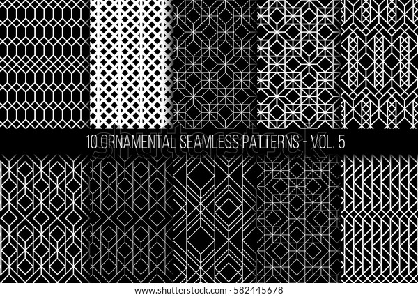 10 Universal Different Geometric Seamless Patterns Stock Vector Images, Photos, Reviews