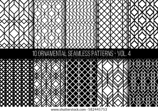 10 Universal Different Geometric Seamless Patterns Stock Vector Images, Photos, Reviews