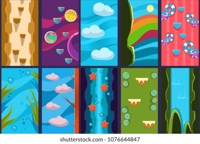 10 various vertical backgrounds for online mobile games